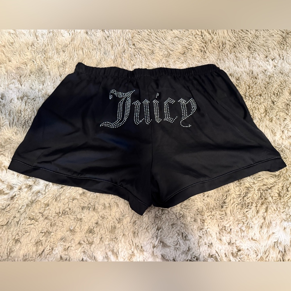 Juicy couture silk black shorts, never worn
